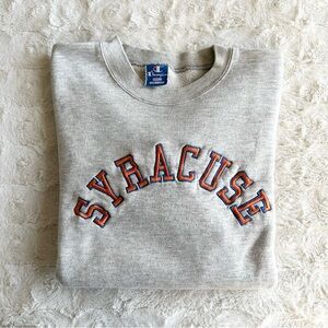 Vintage Syracuse University Sweatshirt Crewneck Womens Small Orange Champion 80s